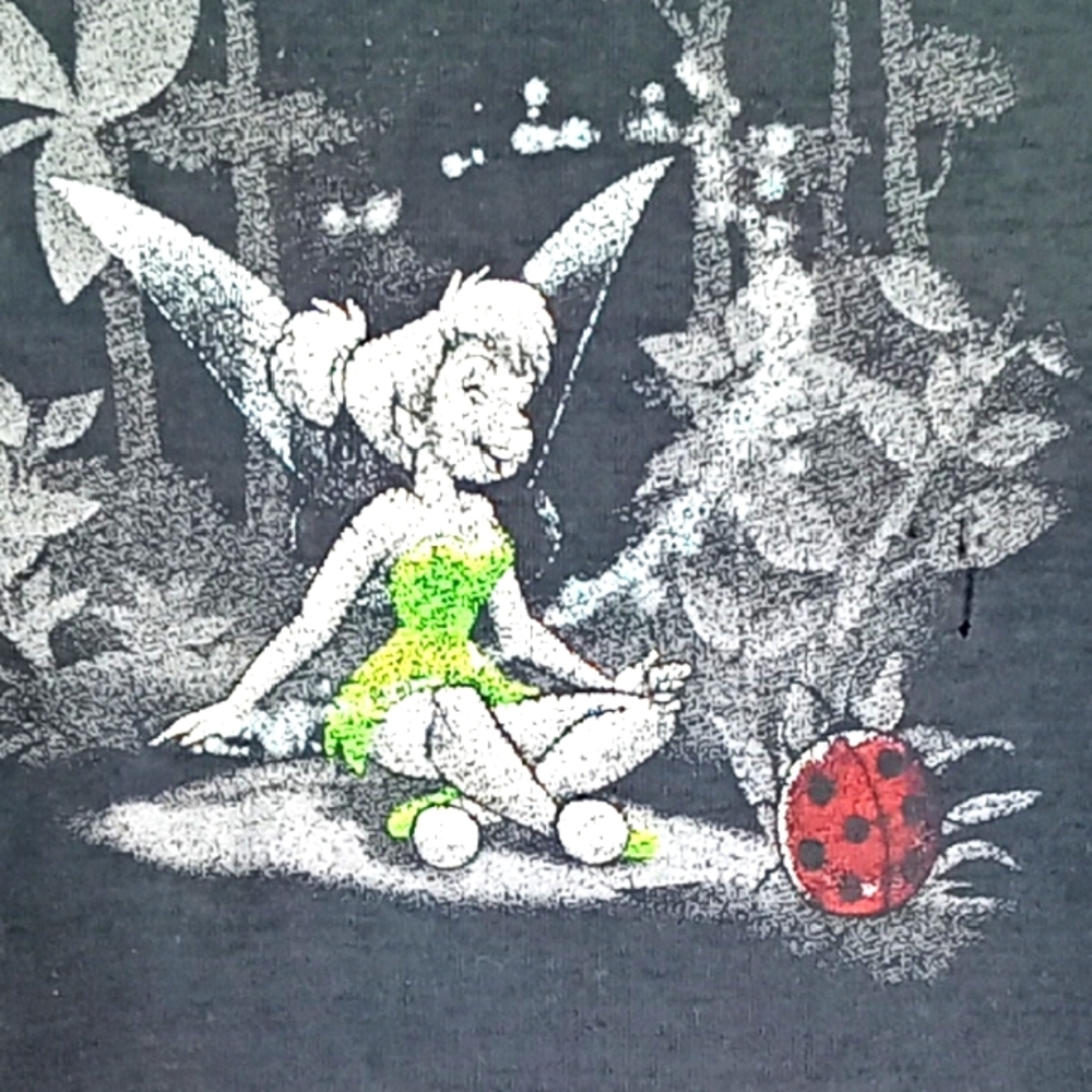 Grunge Disney T Shirt Tinkerbell Peter Pan Thrashed Distressed Unisex Art Emo